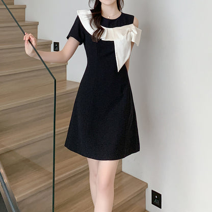 Color Block Simple Fashionable Short Dress