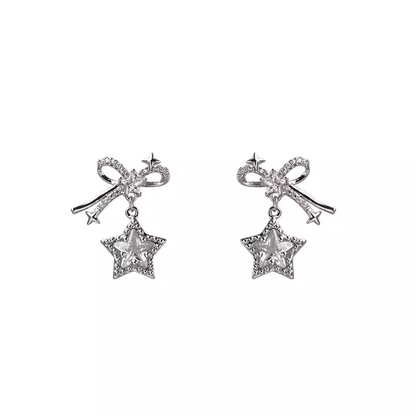 Bow Star Earrings Temperament Personality Ear Jewelry