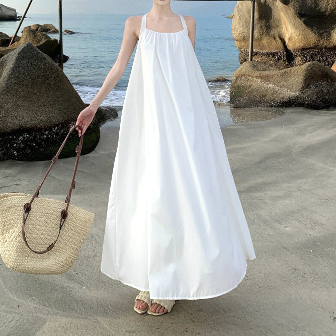 Resort Style Loose Backless Long Dress