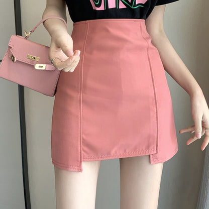 Letter Print T-Shirt Irregular High-Waist Skirt Set