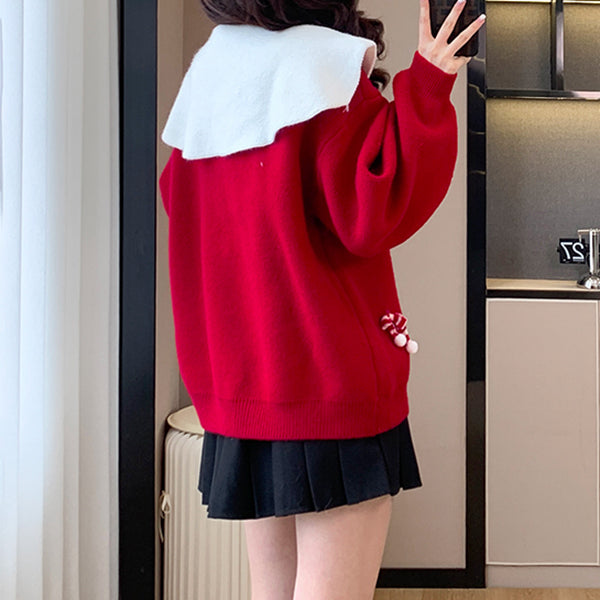 Doll Collar Christmas New Year Cartoon Sweater