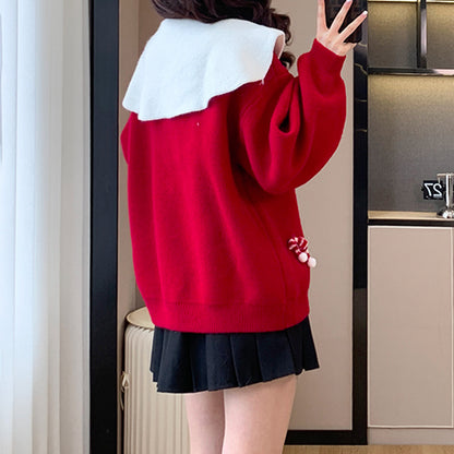 Doll Collar Christmas New Year Cartoon Sweater