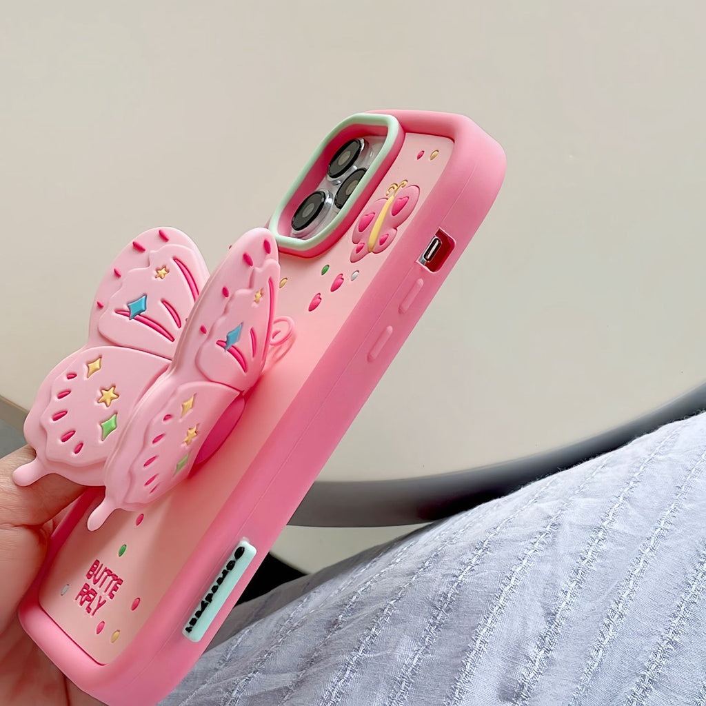 Butterfly Stand Silicone iPhone Case