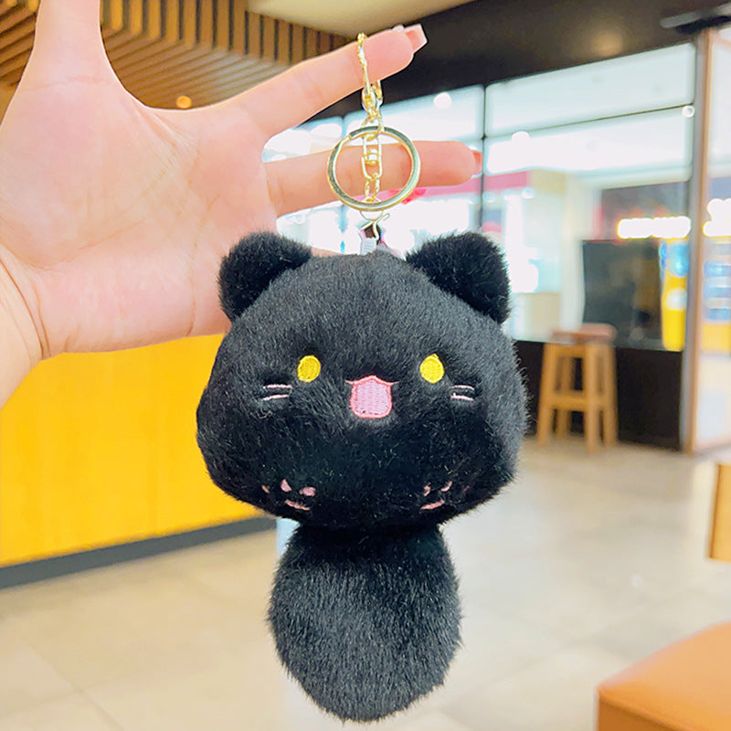 Plush Cat Keychain School Bag Pendant