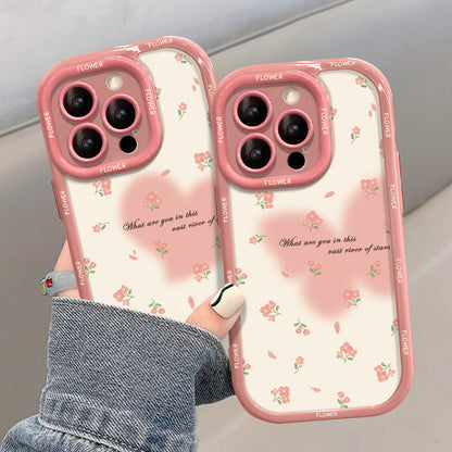 Floral Smudged Butterfly Heart iPhone Case