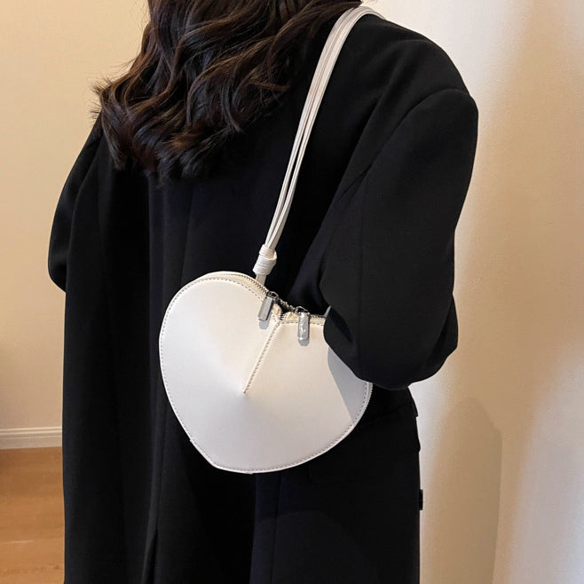 Zipper Heart Shape Crossbody Shoulder Bag