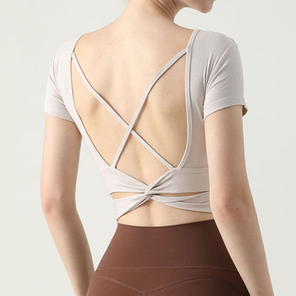 Backless Pilates Fitness Yoga Beautiful Back Top