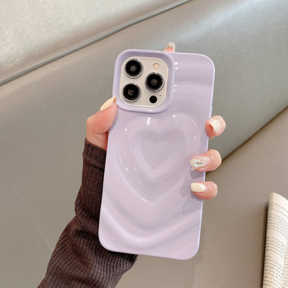 Love Wave Pattern Pleated iPhone Case