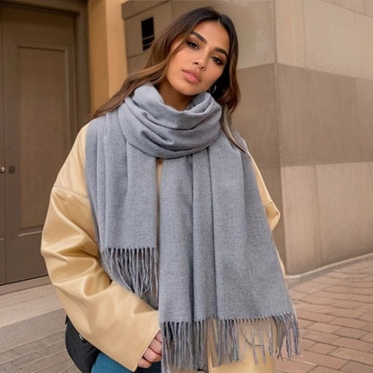 Pure Tassel Thick Warm Shawl Scarf