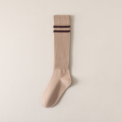 Striped Sweat-Absorbent Calf Socks