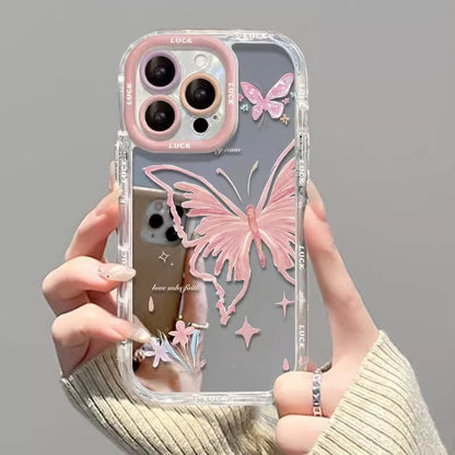 Pink Butterfly Mirror Bracelet iPhone Case