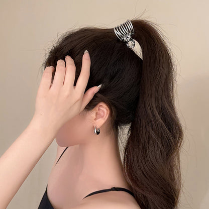 Simple High Ponytail Metal Clip Back Head Hairpin Headgear