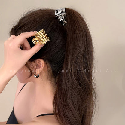 Simple High Ponytail Metal Clip Back Head Hairpin Headgear