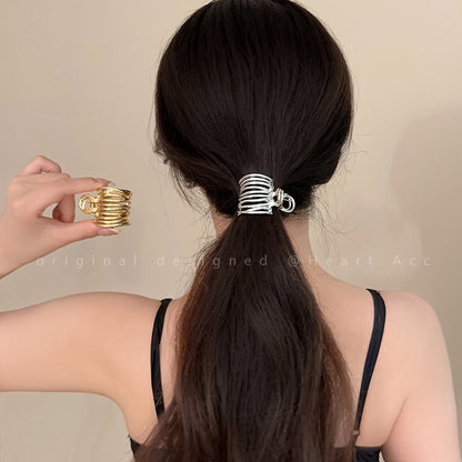 Simple High Ponytail Metal Clip Back Head Hairpin Headgear