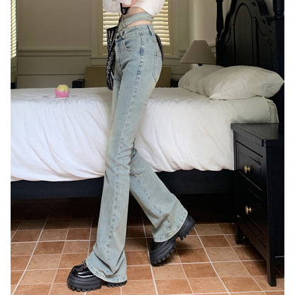 High Waisted Jeans Stretch Floor Mopping Pants