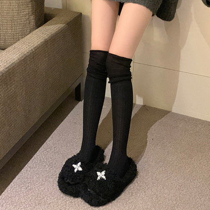 Spliced Pile Long Knee-High Spliced High Boot Socks