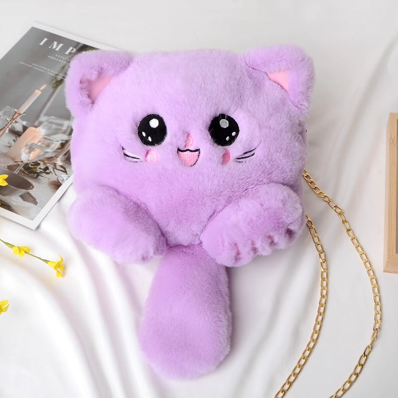 New Shoulder Cute Plush Cats Funny Versatile Cross-Body Bags