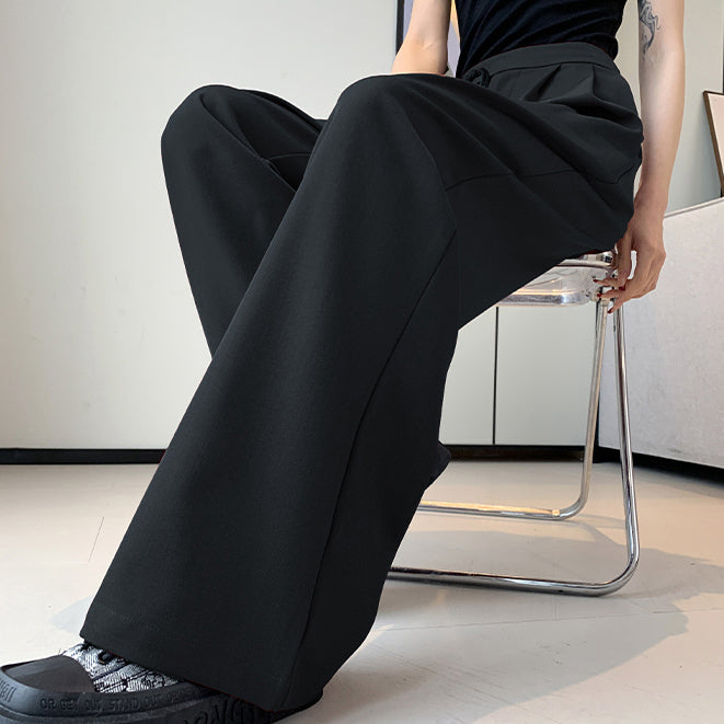 Buttoned Tassel Suit Trousers Wide Leg Pants