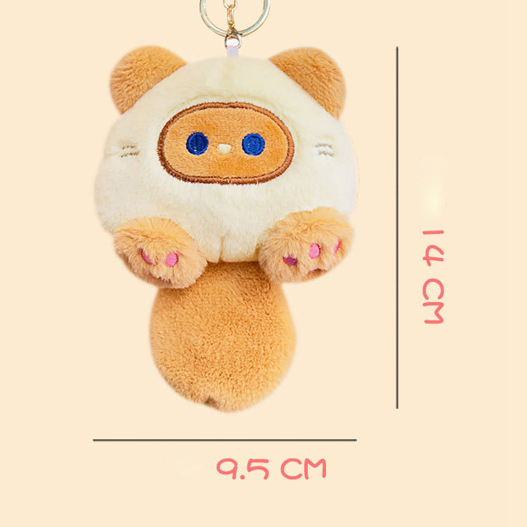 Plush Cat Keychain School Bag Pendant