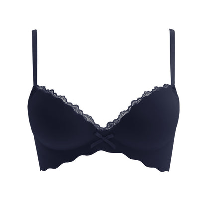 Wavy Lace Trim Push Up Bra Underwear