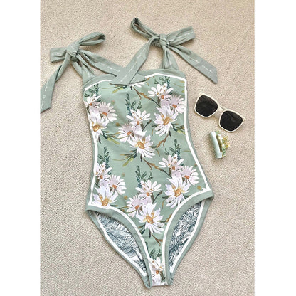 One-Piece Swimwear Reversible Strap Design Swimsuit