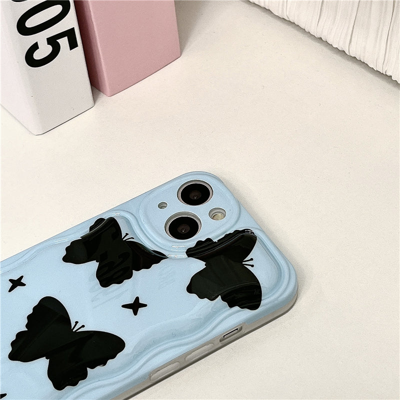 Sea Salt Blue Butterfly Chain Shockproof Protective Case