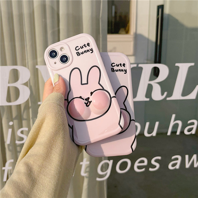 Cartoon Pinch Face Rabbit Puppy Creative Protective Case