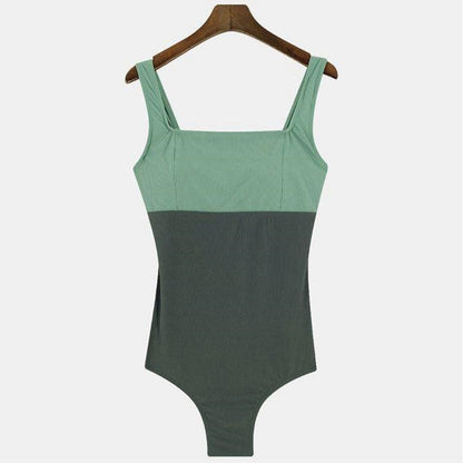 Swimwear Backless Fashion Colorblock One-Piece Swimsuit