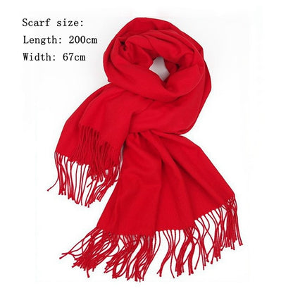 Pure Tassel Thick Warm Shawl Scarf