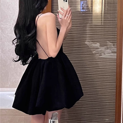 French Sexy Loose Backless Dress