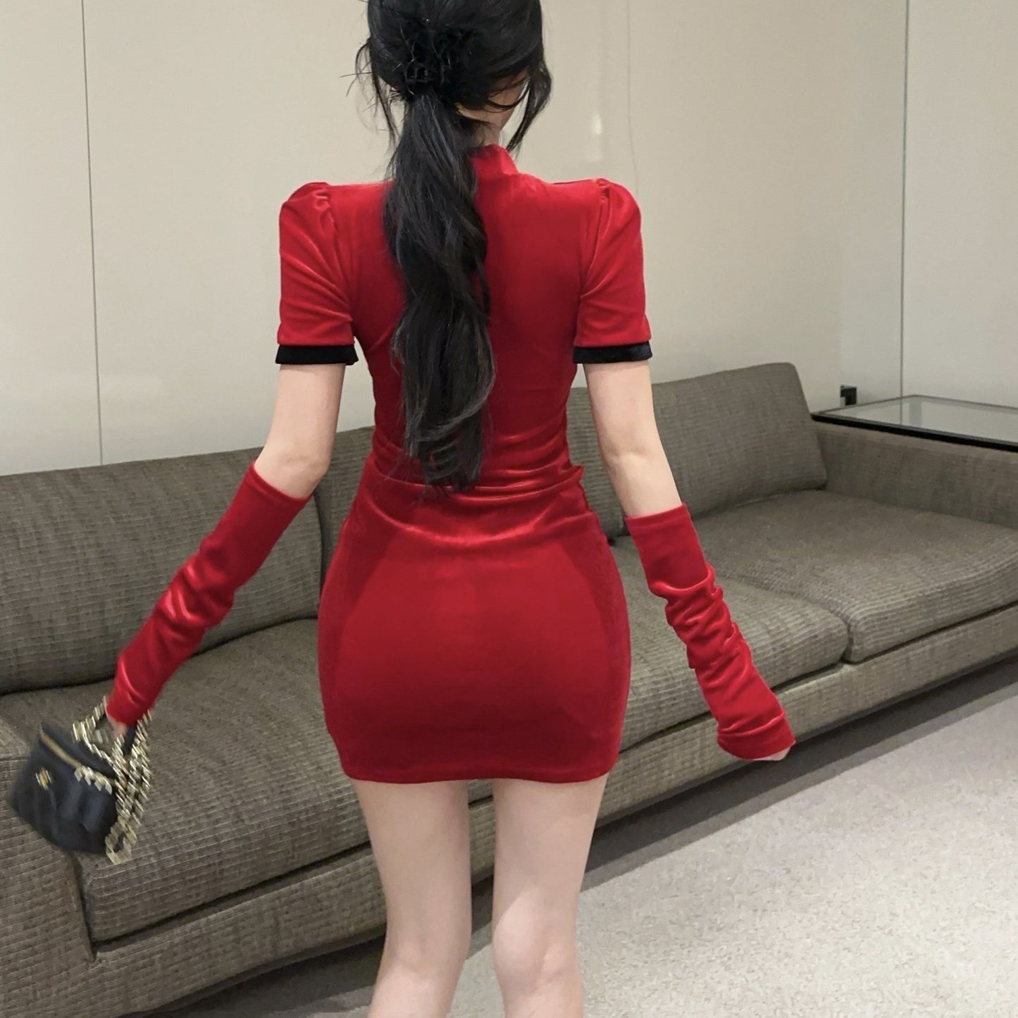 Sexy Hollow Bow Red Dress