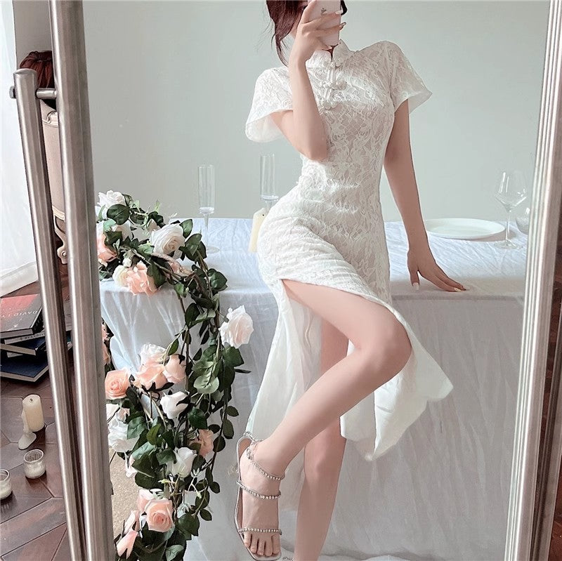 Improved Cheongsam Beach Holiday Backless Dress