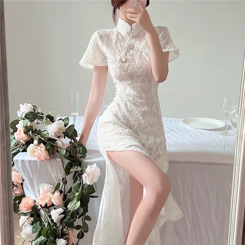 Improved Cheongsam Beach Holiday Backless Dress