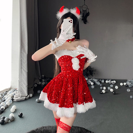 Sexy Red Christmas Cosplay Dress