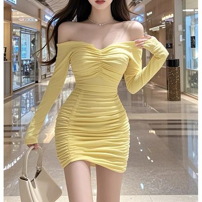 Yellow Off-Shoulder Dress