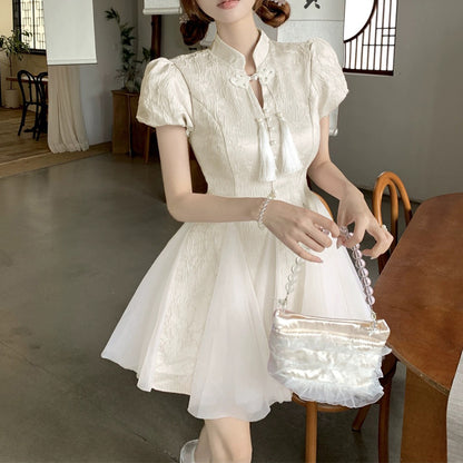 New Chinese Style Improved Cheongsam Short-Sleeved Dress