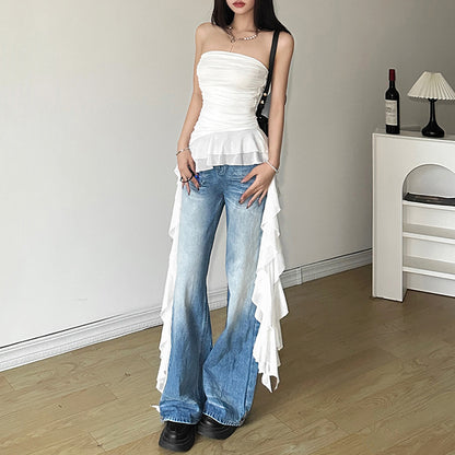 Fashionable Sleeveless Pleated Top