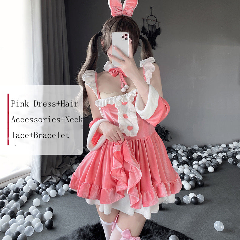 Christmas Bow Red Suspender Dress