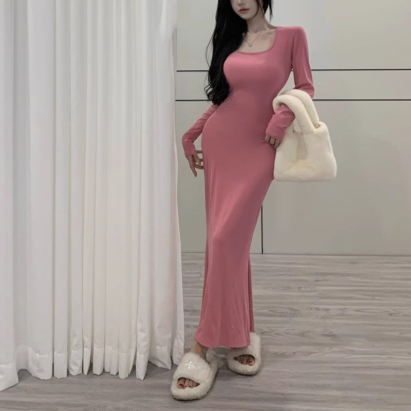 French Sexy Style High Waist Slim Fishtail Long Dress