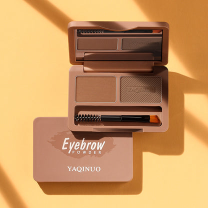 Two-Tone Waterproof Mirror Natural Eyebrow Powder