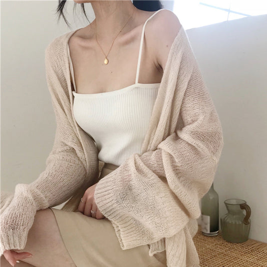 Vintage Loose Long Sleeve Knit Cardigan Top