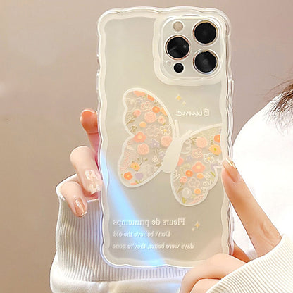 Flower Butterfly Transparent Iphone Case