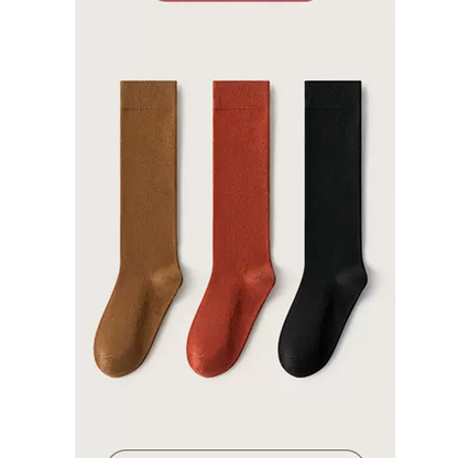 Solid Color Warm Stretch Calf Stockings