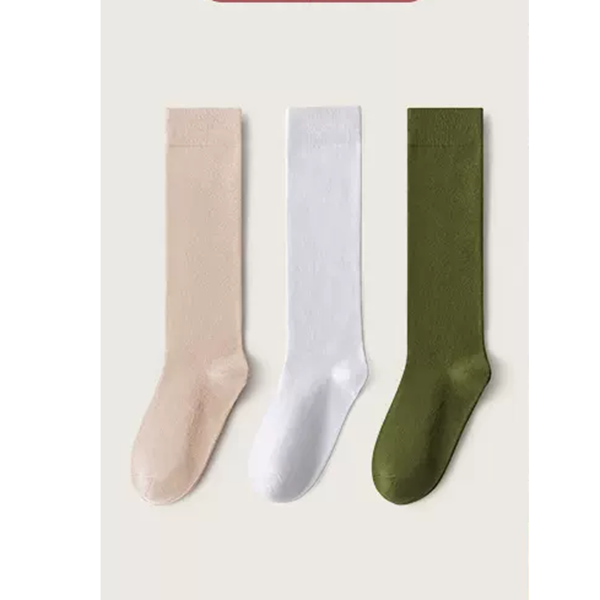 Solid Color Warm Stretch Calf Stockings