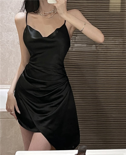 Irregular Suspenders Sexy Cocktail Dress