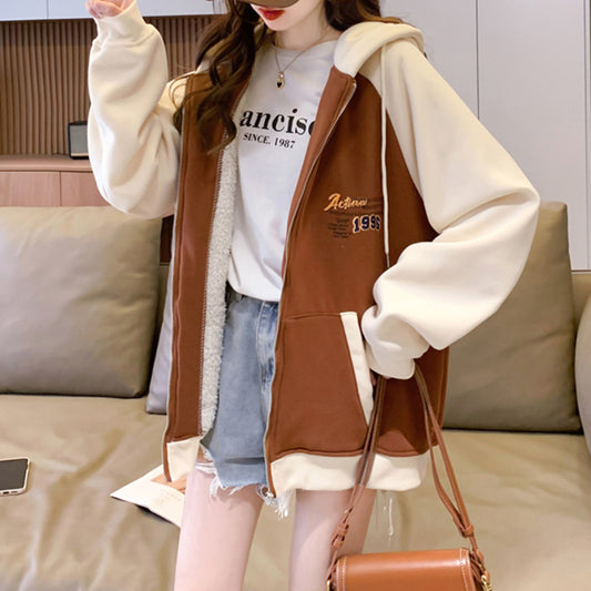 Cotton Arctic Fleece Plus Fleece Thickened Cardigan Oversized Jacket