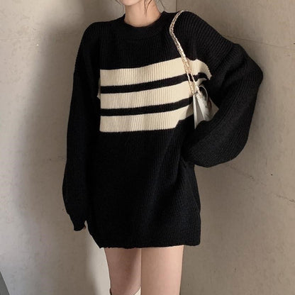 Sweater Long Sleeve Round Neck Outer Wear Top