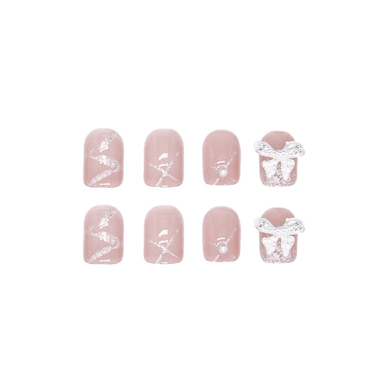 Pink Shiny Bow Fashion Nail Art Patch