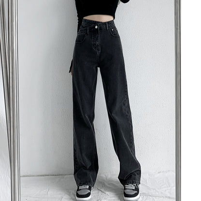 Loose High-Rise Straight-Leg Pants Jeans