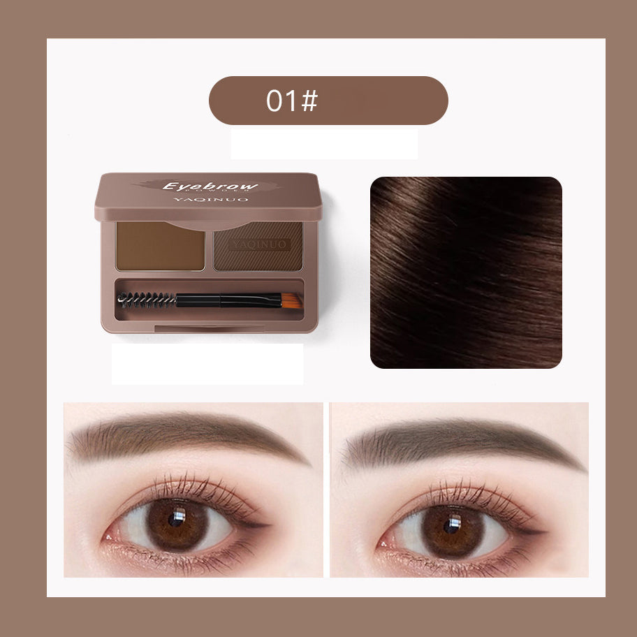 Two-Tone Waterproof Mirror Natural Eyebrow Powder